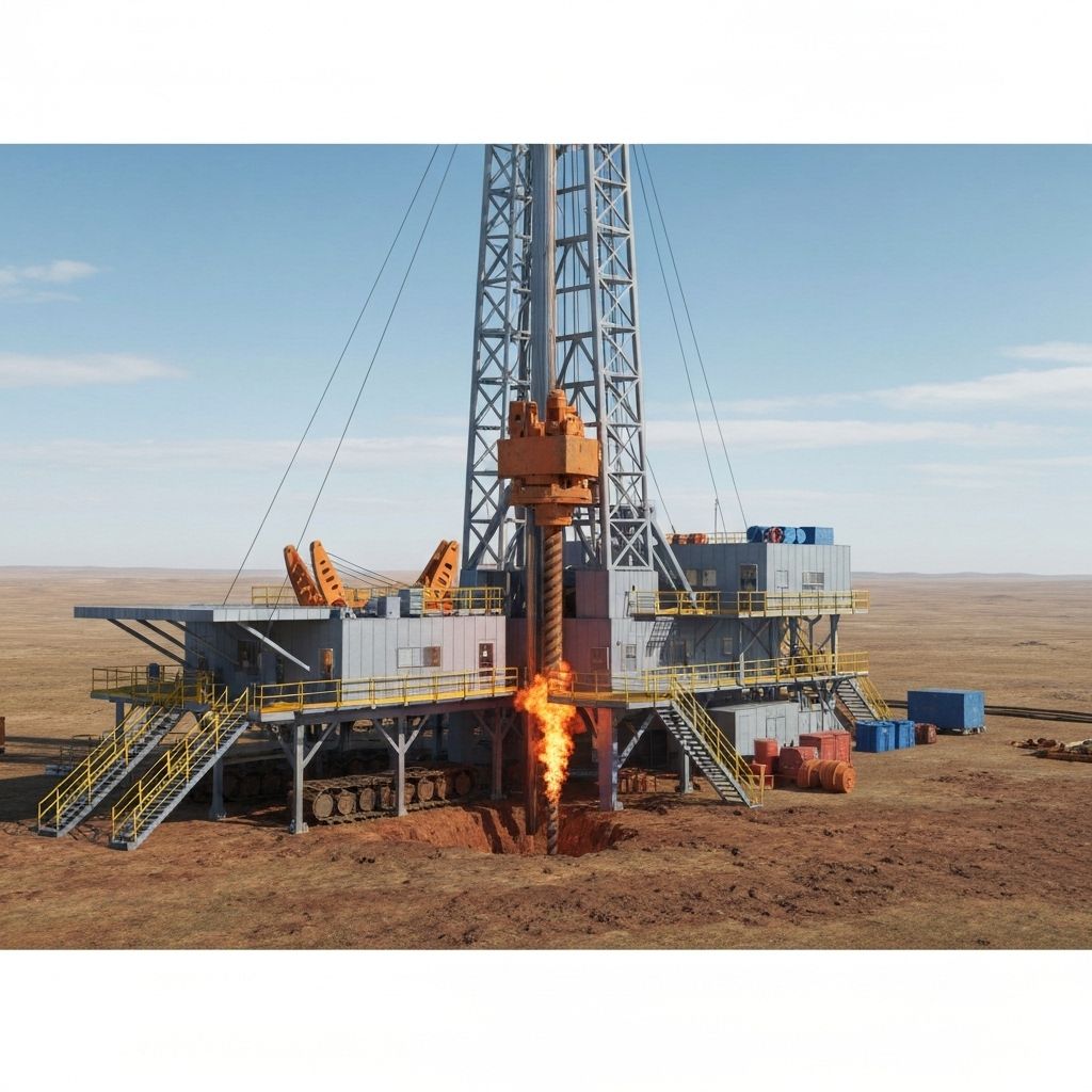 3D анимация буровой установки для нефтегазовой компании - демонстрация технологических процессов бурения